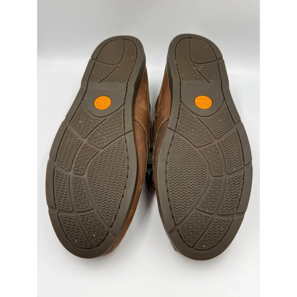 Timberland Boat Shoes Mens Size 15 Brown Leather Nautical Loafers Classic Laced